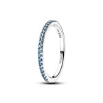 Pandora Timeless Funkelnder Aquamarinblauer Halb-Ewigkeits-Bandring 925 Silber