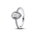 Pandora Timeless Sparkling Pear Halo Ring Sterling Silver