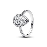 Pandora Timeless Sparkling Pear Halo Ring Sterling Silver