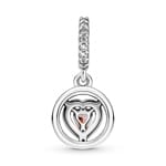 Pandora Moments Funkelnder Doppel-Strahlenkranz Herz Charm-Anhänger - 791476C01