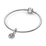 Pandora Moments Funkelnder Doppel-Strahlenkranz Herz Charm-Anhänger - 791476C01