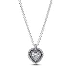 Pandora Timeless Sparkling Heart Halo Pendant Necklace 925 Silver