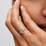 Pandora Timeless Funkelndes Erhabenes Herz Ring Gelb 925 Silber - 198421C06