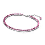 Pandora Timeless Funkelndes Rosafarbenes Tennisarmband 925 Silber