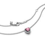 Pandora Timeless Rosafarbenes Erhabenes Herz Halskette 925 Silber - 398425C02-45