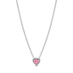 Pandora Timeless Collier Cœur Surélevé Rose 925 Argent