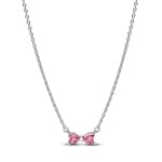 Pandora Timeless Bow Pendant Necklace Pink 925 Silver - 394235C01-45