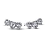 Pandora Timeless Halo Heart Trilogy Stud Earrings 925 Silver - 294411C01