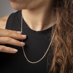 Collier gourmette ouverte diamantée or jaune 750/18 ct 1.9mm - CPA1015