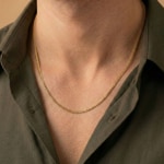 Extra Flat Diamondized Curb Chain 750/18 K Yellow Gold 1.9mm - CPA1015