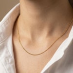 Collier gourmette limée or jaune 750/18 ct 1.2mm - 1140.03035