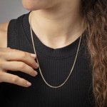 Collier gourmette limée or jaune 750/18 ct 2.1mm - CPA1008