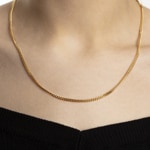 Sanded Curb Chain 750/18 K Yellow Gold 2.8mm - 1140.03080