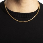 Collier gourmette limée or jaune 750/18 ct 3.5mm - 1140.03103