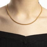 Collier gourmette limée or jaune 750/18 ct 3.5mm - 1140.03103