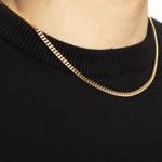 Collier gourmette limée or jaune 750/18 ct 3.5mm - 1140.03103