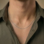 Collier gourmette limée or gris 750/18 ct 1.2mm - CPA2002