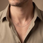 Sanded Curb Chain 750/18 K White Gold 1.2mm - CPA2002