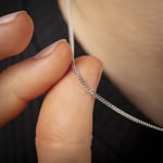 Collier gourmette limée or gris 750/18 ct 1.4mm - CPA2003