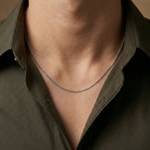 Panzerkette geschliffen 750/18 K Weissgold 1.4mm - CPA2003