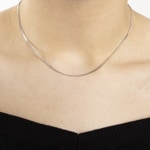 Collier gourmette limée or gris 750/18 ct 1.6mm - 1240.03045