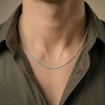 Collier gourmette limée or gris 750/18 ct 2.0mm - 1240.03058