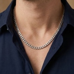 Curb Chain Solid 750/18 K White Gold 6.0mm - CPA2023