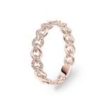 Panzerring 750/18 K Roségold mit Diamanten 0.09 ct H/si