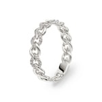 Panzerring 750/18 K Weissgold mit Diamanten 0.09 ct H/si