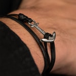Paul Hewitt Armband The Anchorband Leder Midnight - PH-FB-207