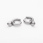 Paul Hewitt Hoop Earrings Heart Marinium Ocean Steel Silver - PH-JE-0167