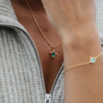 Paul Hewitt Necklace Turtle Mono Marinium Ocean Steel Aquamarine Gold - PH-JE-1586