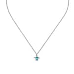 Paul Hewitt Collier Turtle Mono Marinium Ocean Steel Aquamarine Argenté