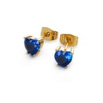 Paul Hewitt Heart of the Sea Clous d'oreille Blue Heart Marinium Stainless Steel Doré - PH-JE-1871