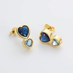 Paul Hewitt Clous d'oreilles Heart of the Sea Rainbow Argent 925 plaque or - PH-JE-2229