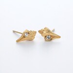 Paul Hewitt Stud Earrings Sea Shell Marinium Ocean Steel Gold - PH-JE-0638