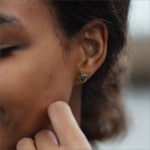 Paul Hewitt Clous d'oreilles Turtle Marinium Ocean Steel Aquamarine Doré - PH-JE-1583