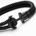 Paul Hewitt Phrep Anchor Bracelet IP Black Marinium Nylon Black - PH-FB-0001