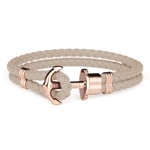 Paul Hewitt Phrep IP Rose Anchor Bracelet Leather Hazelnut