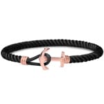 Paul Hewitt Phrep Lite IP Rose Anchor Bracelet Nylon Black