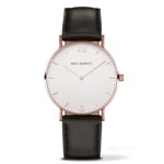 Paul Hewitt Sailor Line White Sand IP Rose Leather Black Ø 39 - PH-SA-R-St-W-2
