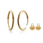 Paul Hewitt Jewellery Set Scallop Marinium Ocean Steel Gold - PH-SET-9