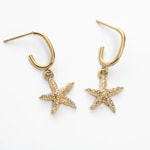 Paul Hewitt Sea Star Boucle D'oreille Créoles Ocean Steel Doré - PH-JE-1096