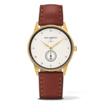 Paul Hewitt Signature Line White Ocean IP Gold Leather Brown Ø 38