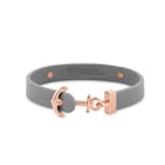 Paul Hewitt Signum IP Rose Anchor Bracelet Leather Grey - PH-FSC-R-GR