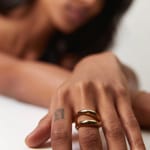 Paul Hewitt Waves Damenring Marinium Ocean Steel Goldig - PH-JE-0201