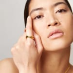 Paul Hewitt Waves Twisted Damenring Marinium Ocean Steel Goldig - PH-JE-0241