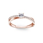 Pavé Solitärring 375/9 K Roségold mit Zirkonia - 09SY48RZ