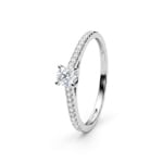 Pavé Solitaire Ring 375/9 K White Gold with Lab Grown Diamonds 0.32 ct - 9KLGD073W