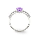 Pavé Solitaire Ring 750/18 K White Gold with Amethyst & Diamonds 0.25 ct H/si - RI-73394-AME-WG